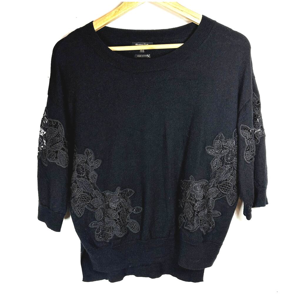 MOSSIMO DUTTI Vintage wool blend lace cutout blouse whimsigoth fairy‎ grunge S